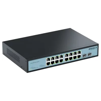 Sodola 2.5gbps スイッチングハブ 18ポート(16x2.5G RJ45と2x10G SFP+)搭載 静音ファンレス設計 非管理型ス