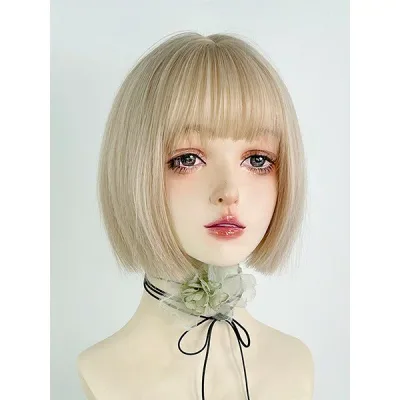 ウィッグ フルウィッグ 短髪 ゴールド ボブ ぱっつん前髪 前髪あり ハロウィン 原宿風 かつら コスプレ 可愛い コスチューム 仮装 大人用 普段使い 文化祭 イベント 学園祭 演劇 舞台 学芸会 dp072jcjcm6