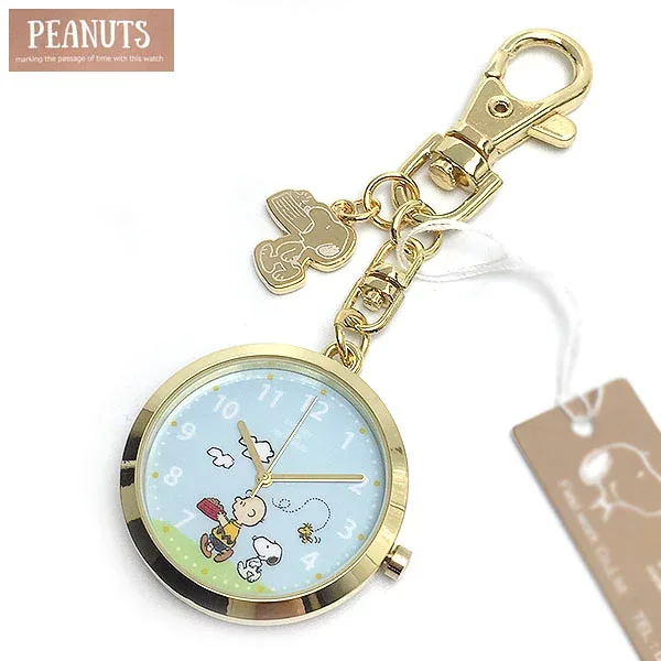 スヌーピー PEANUTS 時計 レディース キッズ キーチェーン時計 バックチャーム PNT031 4 ライトブルー スヌーピー ウッドストック メール便送料無料 ギフト プレゼントにも かわいい時計 TP5