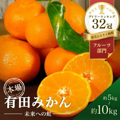 【ふるさと納税】★2026年先行予約★ 有田みかん 「未来への虹」 5kg 10kg SS S M L みかん フルーツ 果物 ランキング 人気 甘い 濃厚 送料無料 産地直送 糖度あり 小玉 大玉 柑橘 ギフト 贈答用 家庭用 高評価 返礼品 和歌山 有田市 ★ランキング1位獲得★ (A2-2)