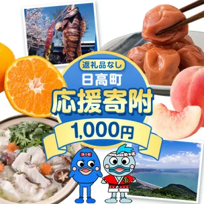 【ふるさと納税】和歌山県 日高町 応援寄附 1口 1000円 【返礼品なし】
