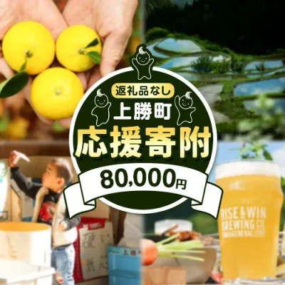 【ふるさと納税】徳島県 上勝町 応援寄附 1口 80000円【返礼品なし】