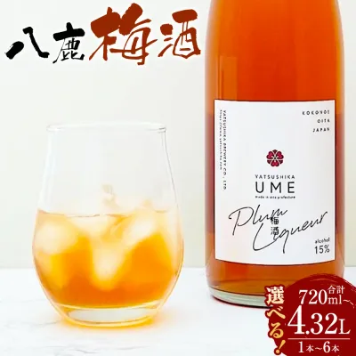 【ふるさと納税】【選べる容量】 八鹿梅酒 セット 合計720ml~4.32L 1本~6本 一本あたり 720ml 15度 やつしか 梅酒 うめ酒 お酒 酒 アルコール うめ 梅 鴬宿梅 熟成 濃厚 国産 九州産 大分県産 九重町 送料無料【2026年4月下旬より順次発送予定】