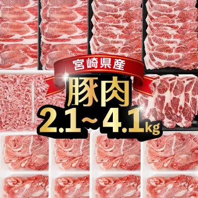 【ふるさと納税】【内容・発送月が選べる!!】宮崎県産 豚バラエティー 2.1kg〜4.1kgセット 精肉 肉 豚 豚肉 お肉 豚ロース セット 切り落とし しゃぶしゃぶ 小分け 人気 おすすめ ふるさと ギフト ミンチ 贈り物 おすそ分け 国産 ストック 宮崎県 串間市 送料無料