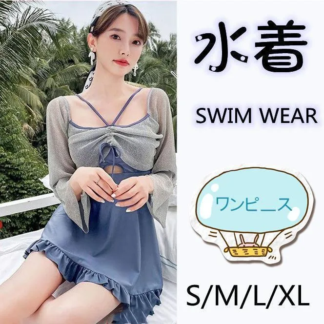体型カバー 水着 レディース ワンピース ママ水着 中学生 高校生 体型カバー 学生 少女 夏 リゾート ビーチ プール ジム運動用 スイムウェア 30代 40代