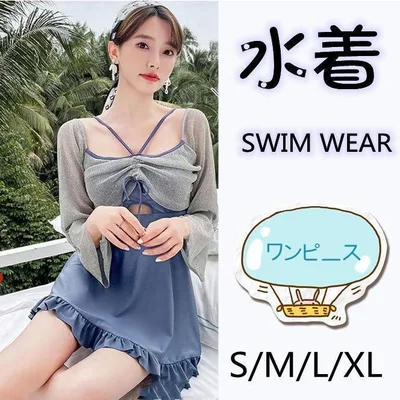 体型カバー 水着 レディース ワンピース ママ水着 中学生 高校生 体型カバー 学生 少女 夏 リゾート ビーチ プール ジム運動用 スイムウェア 30代 40代