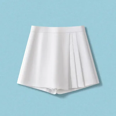 ショートパンツ レディース 夏用 ハイウエスト プリーツ ワイドレッグ Aライン スカパン 薄手 軽量 スリム スタイル カジュアル