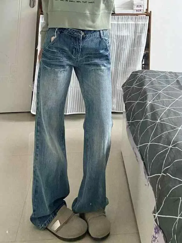 レディース デニムパンツ 春夏 ぽっちゃり対応 ゆったり スリム効果 ハイウエスト ストレート ワイドレッグ ロング丈 レトロ アメリカンスタイル カジュアル 普段使い デニム素材 フィット