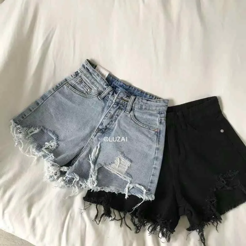 レディース デニム ショートパンツ 夏用 ハイウエスト ワイドレッグ ディストレス フリンジ セクシー 切り込み スリム効果 カジュアル 普段使い 伸縮性 吸湿速乾