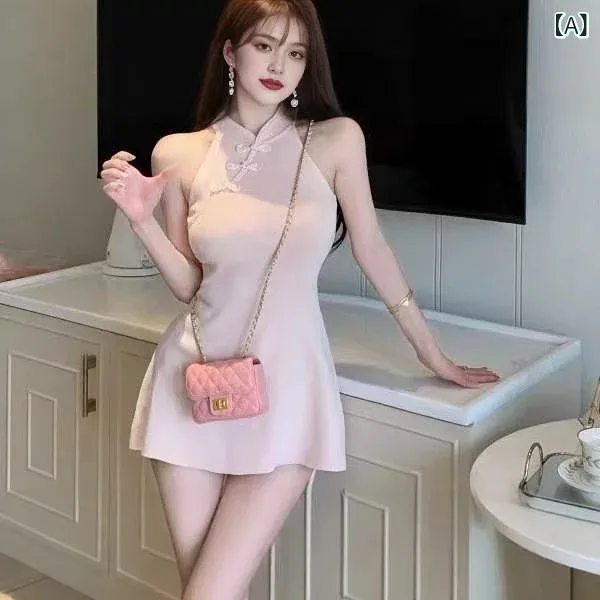 レディース ワンピース ノースリーブ ロングドレス ウエストシェイプ 無地 成熟女性向け エレガント ボディフィット フェミニン シック スタイル 普段使い 通勤用 軽量 伸縮性 綿素材 ハイウエスト Vネック風 ブラック ピンク系 アイボリー