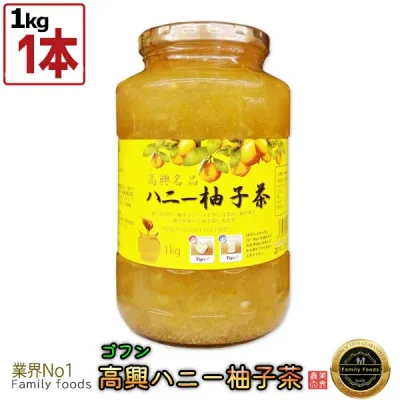 韓国産【ゴフン】ハニミツ柚子茶 1kg 【1本】/はちみつ/ゆず茶/韓国茶/韓国食材/韓国食品/蜂蜜茶/柚子茶/お土産/お中元/ 果実入お茶/飲物/飲み物/茶/韓国飲料/韓国お土産/ギフト/プレゼント/ 日本語バージョン