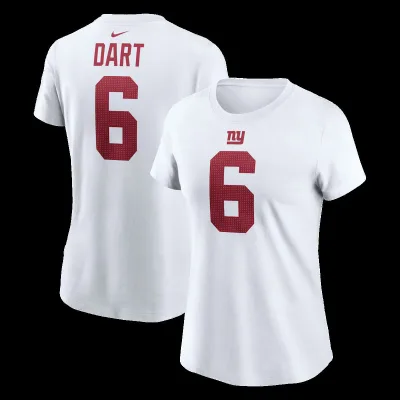 【公式グッズ】NFL ジャイアンツ ジャクソン・ダート ネーム&ナンバー Tシャツ Nike/ナイキ レディース ホワイト (25 Women's NFL Nike Player N&N Tee)