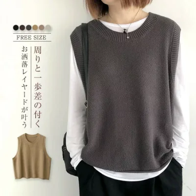 レディース ベスト 春 秋 プルオーバー サマー ニットベスト 春秋 春ベスト 秋冬 着回し おしゃれ