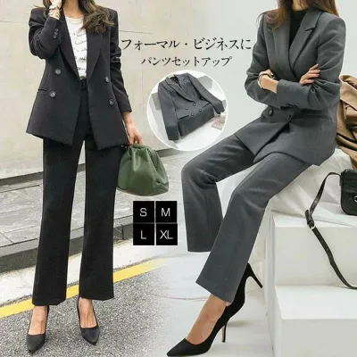 ワイドパンツスーツ パンツスーツ レディース セットアップ ジャケット 上下 2点セット 洗える 大きいサイズ フォーマル 結婚式 セレモニー 面接 卒業式 就活 ママ 春 秋 スーツ フォーマル 着痩せ おしゃれ ファッション お出掛け 通勤 入学式 卒業式 ビジネススーツ