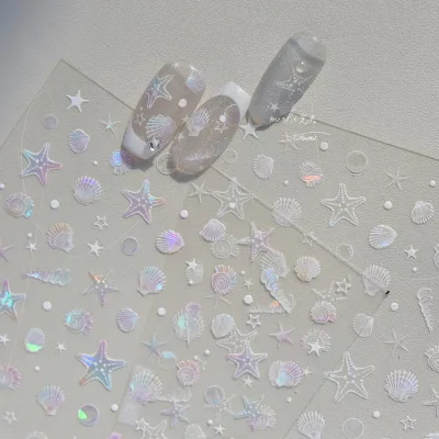 ネイルシール 貼るだけ シェル柄 シェルパーツ キラキラ 海【一枚】3Dアート ジェルネイル ネイル用品 ジェル シール デコ用品 ジェルネイルシール ネイルアート ジェルネイルアート デコレーション セルフネイル 付け放題 埋め尽くし DIY フットネイル 可愛い