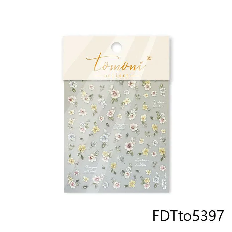 ネイルシール レトロな手描きの花 貼るだけ 【一枚】 ジェルネイル ネイル用品 ジェル シール デコ用品 ジェルネイルシール ネイルアート ジェルネイルアート デコレーション セルフネイル 付け放題 埋め尽くし DIY お洒落ネイル