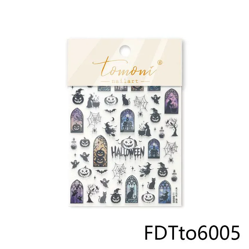 ネイルシール ハロウィン ダークハロウィン 不気味な魔女 【一枚】 ジェルネイル ネイル用品 ジェル シール デコ用品 ジェルネイルシール ネイルアート ジェルネイルアート デコレーション セルフネイル