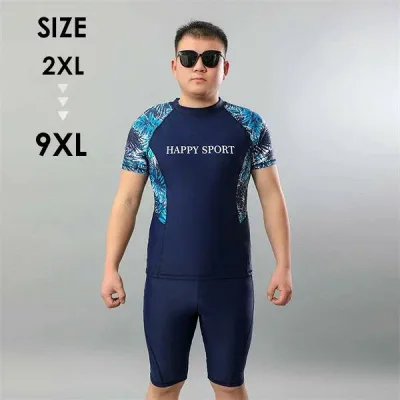 水着 メンズ 上下セット セットアップ パパ 半袖 ラッシュガード ハーフパンツ ブラック スポーツ水着 ジム スポーツジム プール 海 ブルー 大きいサイズ 3L 4L 5L 6L 7L 8L 9L 10L df075z7z7x5
