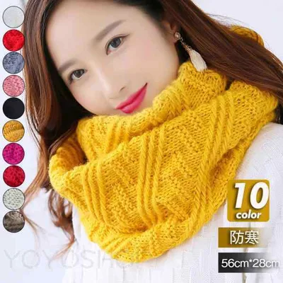 Neck Warmer Women's Snood Knit Knit Snood Muffler Plain Casual Heat Retention Warm Couple Coordination Stylish Autumn/Winter