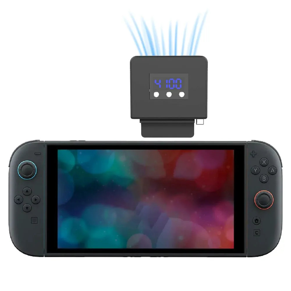 Switch2用 冷却ファン 【新登場2代目 -電源ケーブル不要-取り出して使用可能 】Tomistanスイッチ 2 冷却 ハイパワー 排熱 温度表示 クーラー Switch2用 冷感 扇風機 静音 排熱用 冷却クーラー 風量