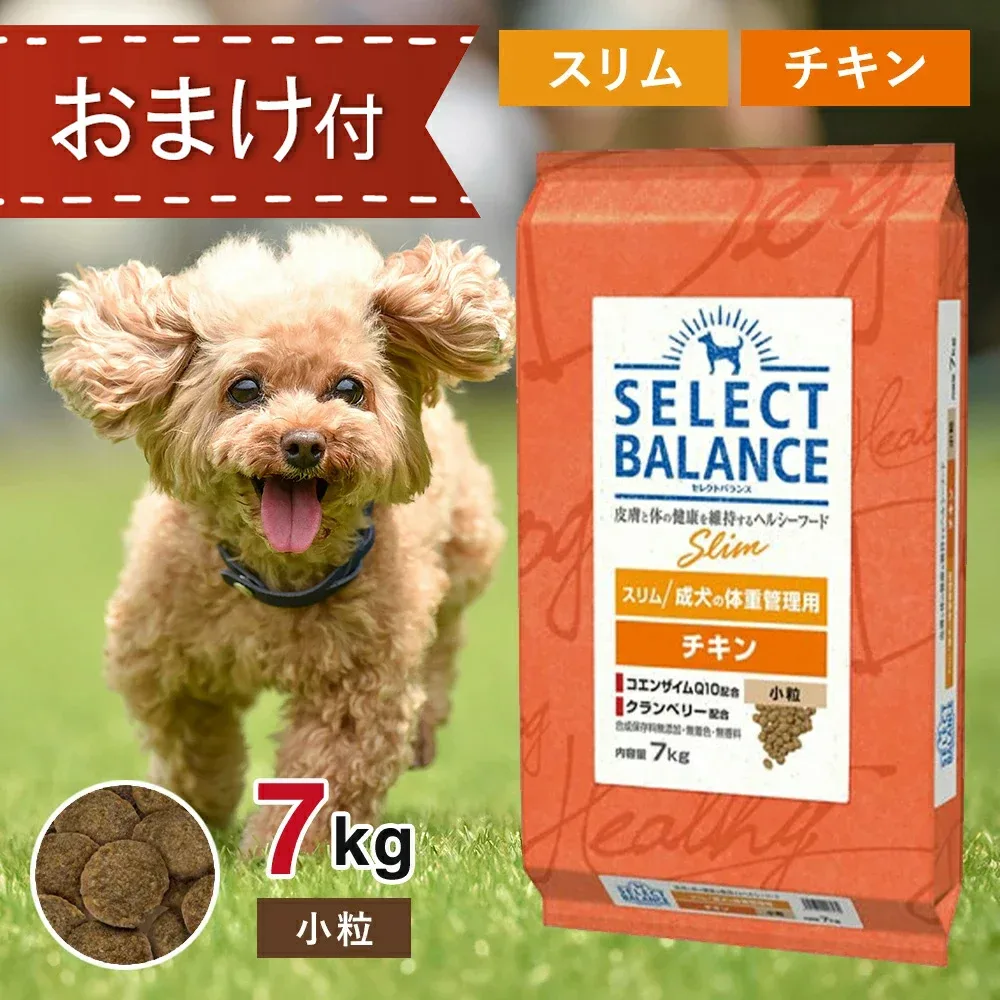 【要エントリー抽選で最大100%ポイントバック!】 セレクトバランス スリム チキン 小粒 7kg ペットフード おやつ & おまけ 付き ドッグフード 餌 エサ 犬 成犬 体重管理 低脂肪 低カロリー 皮膚 被毛 関節 筋肉 尿路 健康 免疫力 無添加 無着色 7キロ