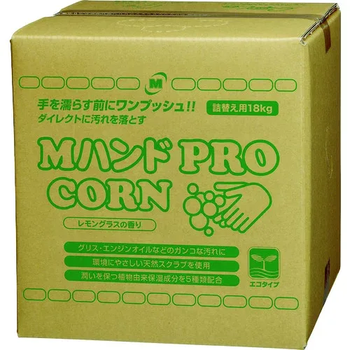 ■ミドリ安全 ハンドクリーナー Mハンド PRO/CORN 18KG詰替え用BIB容器 MHANDPROCORN18KG(1156461)