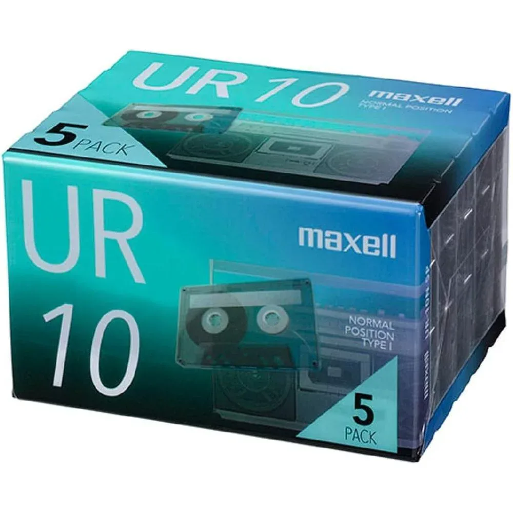 カセットテープ 10分 UR-10N(5本組) | マクセル カセットテープ UR 10分 テープ録音 録音テープ URシリーズ 5巻パック 音楽用カセット 楽がきタイトルスペース 厚型ケース 録音時間 片面5分 おそうじリーダーテープ 録音メディア