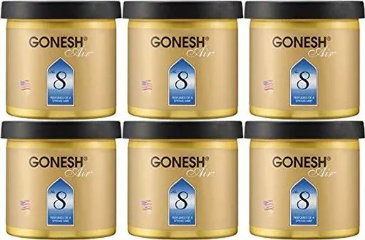 GONESH ゲルエアフレッシュナー No.8(スプリングミスト) X 6個セット ゴールド