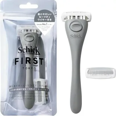 Schick(シック) シックファースト シェービング ホルダー(刃付き+替刃1コ) アッシュグレー 髭剃り カミソリ