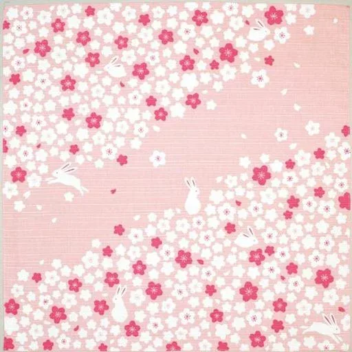 宮本 kenema 日本製 小風呂敷 お弁当 クロス 和柄 手捺染 桜 うさぎ 50x50cm 83434