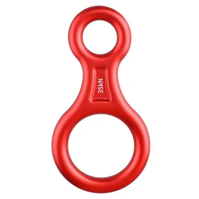 TRIWONDER 35kN エイト環 スリング 登山 ロッククライミング 懸垂下降減速器 空中作業 レスキューエイト (レッド)