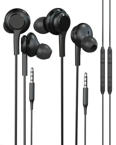 3.5mmインイヤーイヤホン(2 pack) 対応 Samsung AUXオーディオ ジャックケーブル 有線イヤホン PC スマホ ゲーミング マイク付き 音楽 ステレオ ヘッドホン