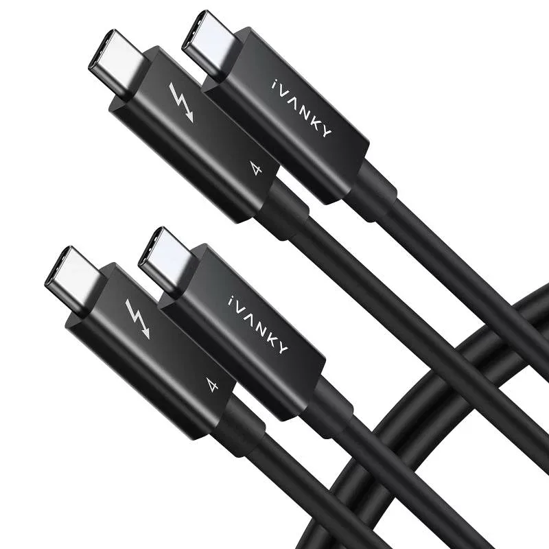 1.5m×2本 Thunderbolt 4 ケーブル IVANKY インテル認証 (240W, 8K, 40Gbps) USB-C & USB-C