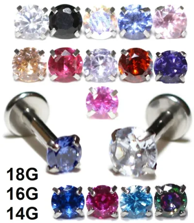 Internal Labret Body Piercing Standing Claw Jewel 18G 16G 14G Surgical Stainless Cartilage Piercing Tragus Helix Sold as One