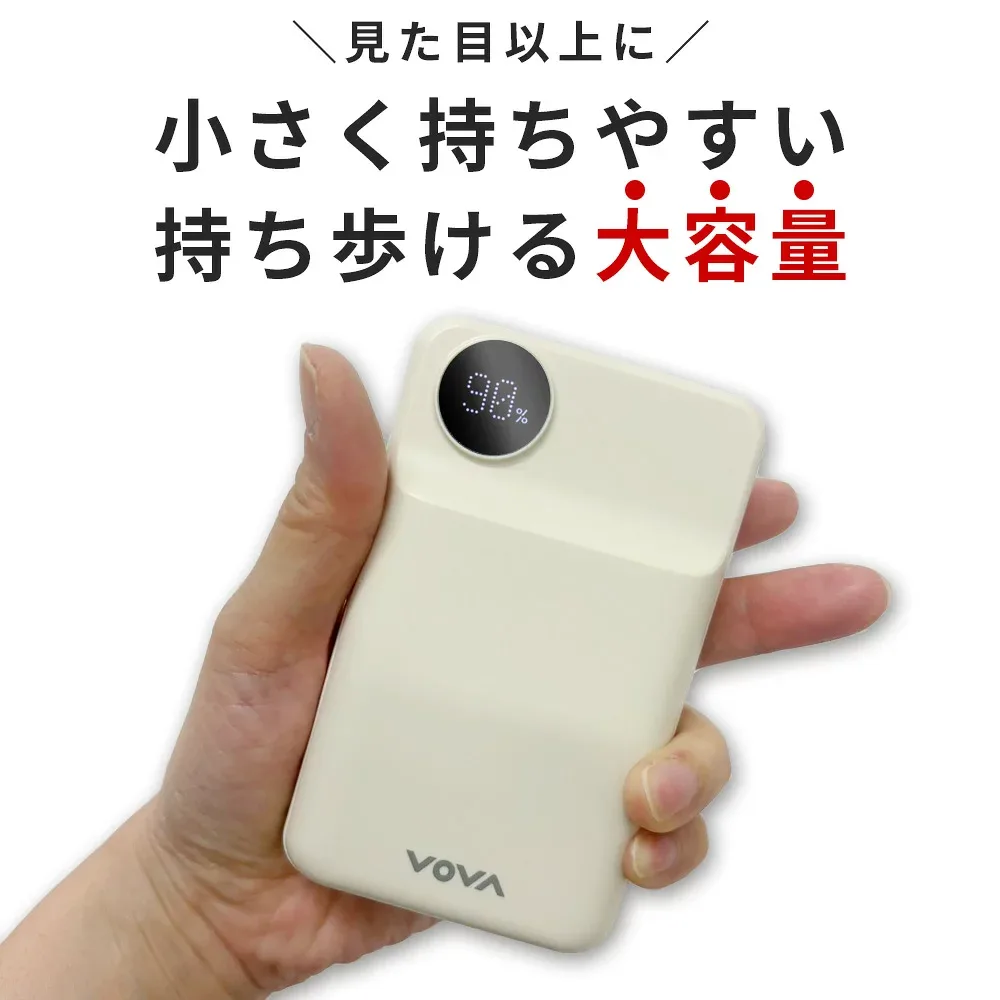 【送料無料】FluleForest(フルークフォレスト) VOVA 無線充電 20000mAhモバイルバッテリー FF-VA121 充電器 小型 高速 スタイリッシュ 液晶残量表示 PSE認証 旅行 出張 災害対策 防災グッズ