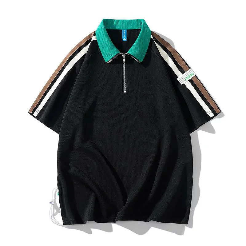 Tシャツ メンズ 春夏 半袖 ポロシャツ カジュアル おしゃれ ファッション トップス 白 黒 M L XL XXL XXXL