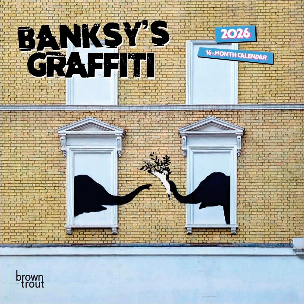 バンクシー 2026年 ミニカレンダー / ブラウントラウト 輸入版 壁掛け 17.8 x 35.6 cm (Banksys Graffiti Calendar)