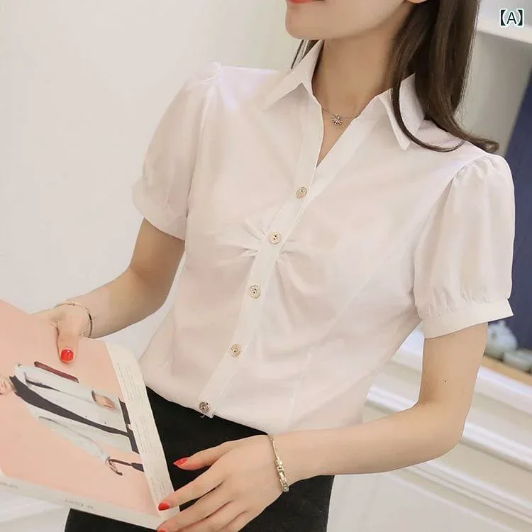 ブラウス 半袖 オフィス 通勤 シフォン Vネック 事務服 シワになりにくい素材 手入れ簡単 形態安定 高コスパ リクルート クールビズ シャツ トップス 無地 フォーマル用 インナー 洗える素材 ビジネス用 仕事着 吸汗速乾 透けにくい 涼感素材 落ち