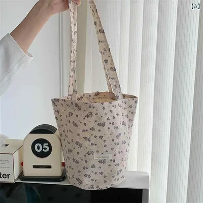 ショルダーバッグ レディース キャンバス 花柄 2way バケツバッグ 斜めがけ 大容量 軽量 肩掛け 総柄 小花プリント 丈夫 収納 通勤 通学 お出かけ 旅行 カジュアル デイリー 多機能 プレゼント ギフト 贈り物