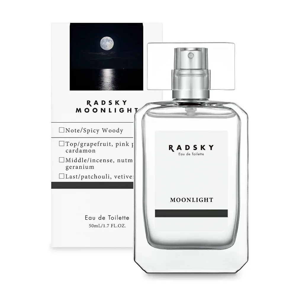 ラッドスカイ ムーンライト オードトワレ 50ml 正規品 RADSKY 香水 ユニセックス メンズ レディース フレグランス スパイシーウッディ グレープフルーツ 落ち着いた香り 洗練 ミステリアス 都会的 知的 色気 ウエニ貿易 ギフト プレゼント 30代から
