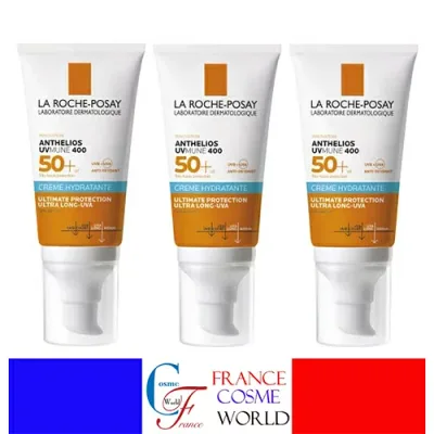 ラロッシュポゼ アンテリオス UVmune 400 モイスチャライジングクリーム SPF50 50mL 3本セット 無香料 日焼け止め 潤い クリーム UVA/UVB