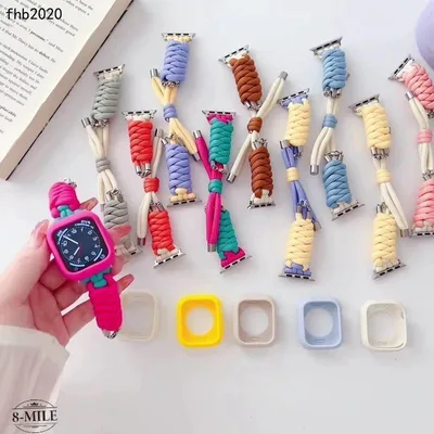 【送料無料】アップルウォッチ バンド ナイロン apple watch カバー apple watch ケース付き apple watch バンド 編み込み 44mm 40mm 38mm 42mm 41mm 45mm Apple