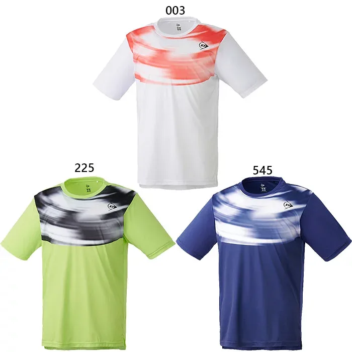 ダンロップ メンズ レディース ゲームシャツ GAME SHIRT テニス バドミントンウェア トップス 半袖 ホワイト 白 ネイビー グリーン 緑 送料無料 DUNLOP DAP1444