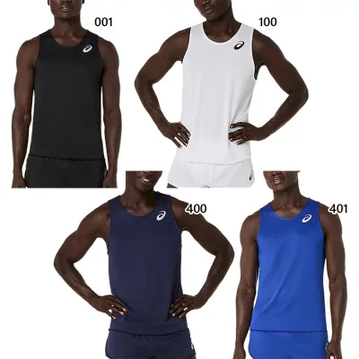 アシックス メンズ ジュニア ランニングシャツ 陸上競技 ジョギング マラソン ランニングウェア トップス ホワイト 白 ブラック 黒 ネイビー ブルー 青 送料無料 asics 2091A845