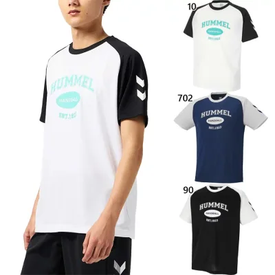 ヒュンメル メンズ HB BASIC プラクティスシャツ ハンドボールウェア 半袖Tシャツ トップス ホワイト 白 ブラック 黒 ネイビー 送料無料 hummel HAP1240
