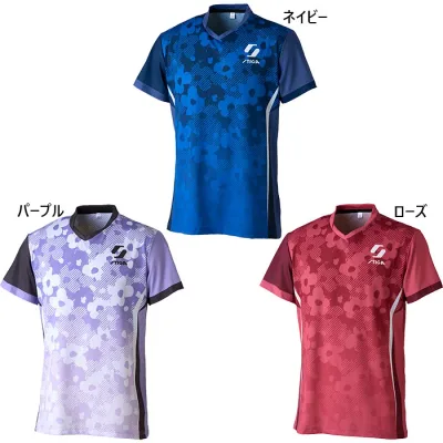 サイズ:M スティガ メンズ レディース シャツ KR-VIII 卓球ウェア トップス 半袖 日本卓球協会公認 ネイビー 送料無料 STIGA