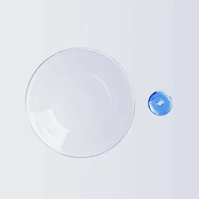 HOME FRAGRANCE TOOL ガラス香皿香立てセット 大香 お香 ガラス お香立て 線香立て ガラス (クリア×ブルー)