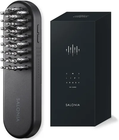 【送料無料】SALONIA サロニア EMSリフトブラシ 3Dケア SAL24305BK 美顔器 電気ブラシ 頭皮 フェイス ボディ 温感 8段階 IPX7防水 ブラック