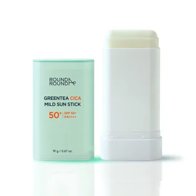 【1等100%ポイントバック! ※要エントリー】ラウンドアラウンド グリーンティー CICA マイルド サンスティック SPF50+ PA++++ - ROUND A'ROUND Green Tea CICA Mild Sun Stick SPF50+ PA++++