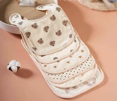 Bib Baby Cute Girls Boys Newborns 0 to 36 months Waterproof Gauze Summer Pattern Bib Soft